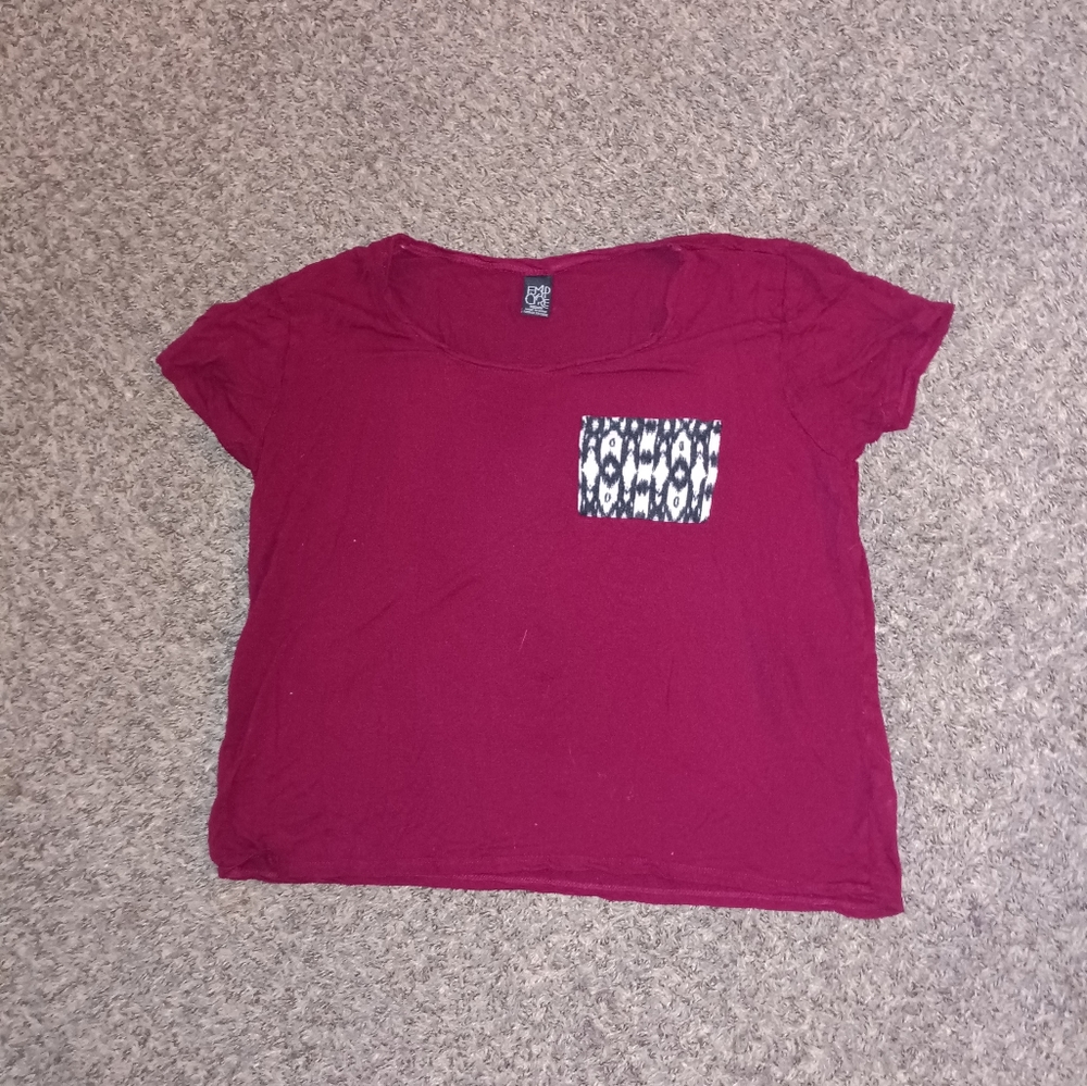 Empcyre, maroon tee shirt